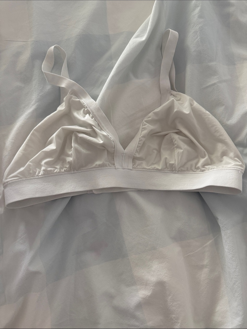 Wireless White Bralette with Soft Elastic Band